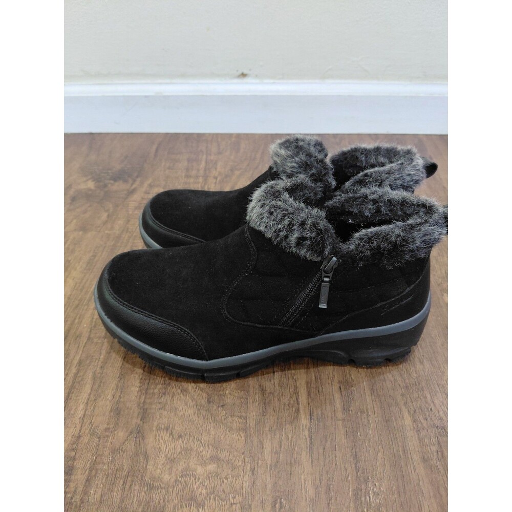 Skechers Boots Memory Foam Relaxed Fit Air Cooled Women Size 8.5 Black Suede